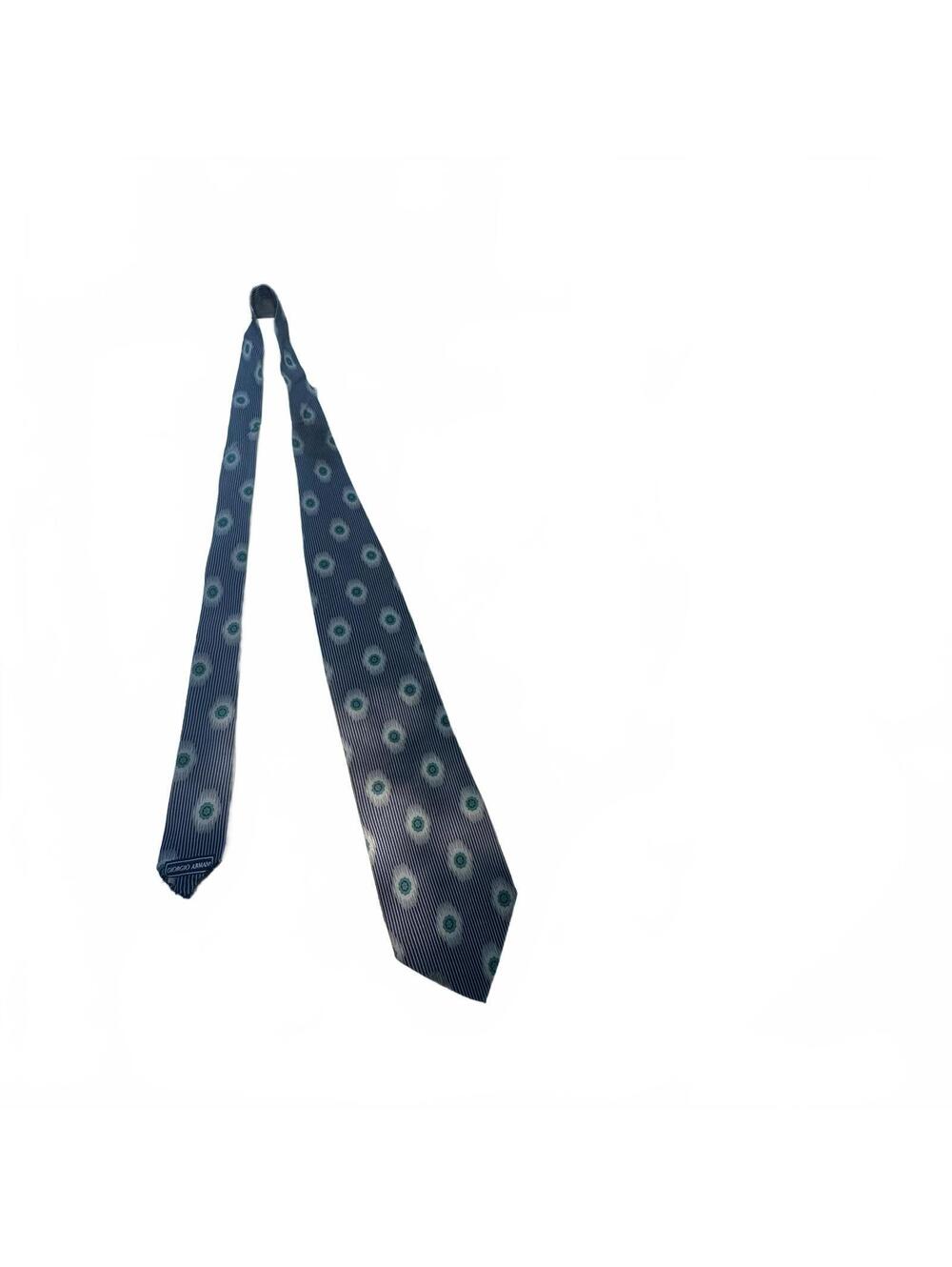 Giorgio Armani Cravatte Blue Patterned Silk Tie